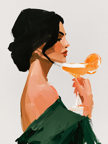 Elegante Frau mit einem Cocktail