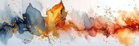 Panorama abstrait sur fond blanc avec des feuilles