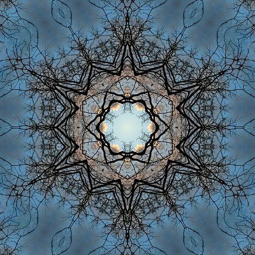 Mandala de la nature - avec un cœur de nuages