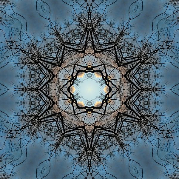 Nature mandala - with a heart of clouds by Nina IoKa