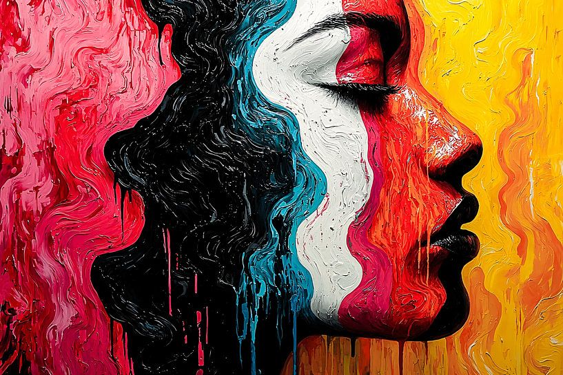 Abstract portrait with bright colours by Imperial Art House