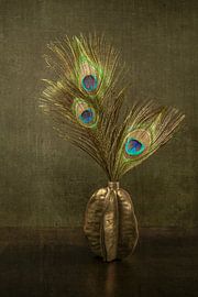Still Life Peacock Feathers Bohemian. Impressionism by Alie Ekkelenkamp