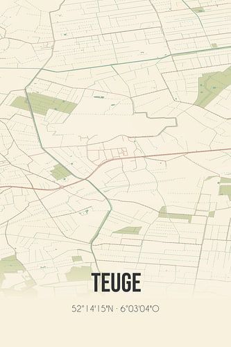 Vintage landkaart van Teuge (Gelderland)