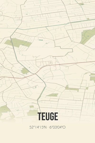 Vintage map of Teuge (Gelderland) by Prints of Place