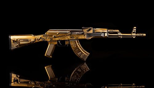 Gouden ak 47 Kalashnikov panorama