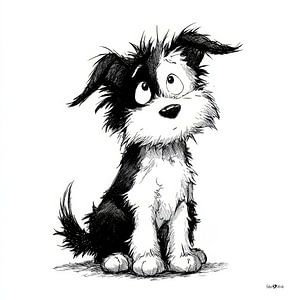 Kleine Hundekarikatur