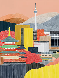 Tokio in Linien von Artclaud