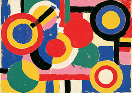 Jeu de couleurs abstrait composé de cercles et de formes géométriques sur Niklas Maximilian