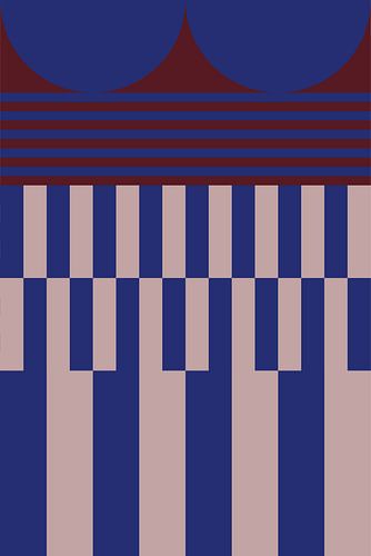 Felle kleuren en strepen collectie. Marineblauw en bruin nr. 10