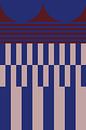 Felle kleuren en strepen collectie. Marineblauw en bruin nr. 10 van Dina Dankers thumbnail