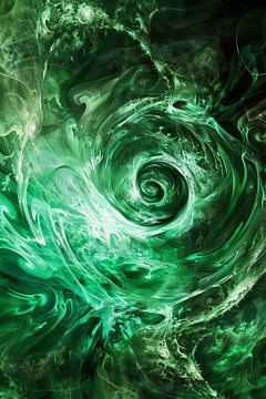 Energetic swirl in emerald green by artefacti