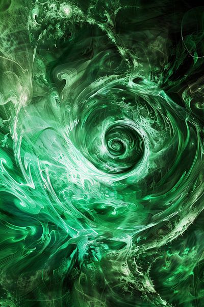 Energetic swirl in emerald green by artefacti