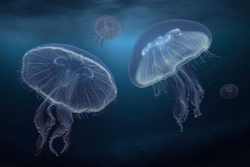 Ear jellyfish (Aurelia aurita) by Robert Brons