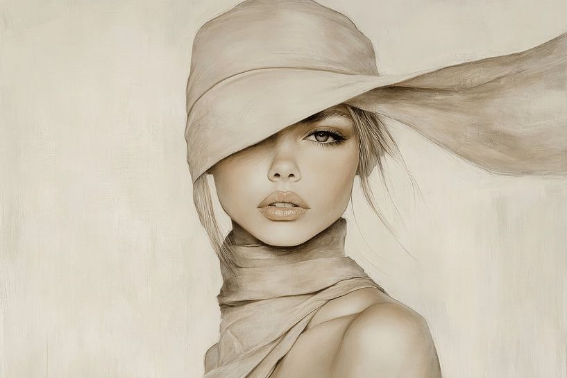Modern portrait in neutral colour tones by Carla Van Iersel
