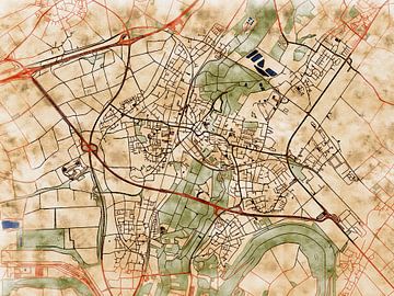 Kaart van Grevenbroich in de stijl 'Serene Summer' van Maporia