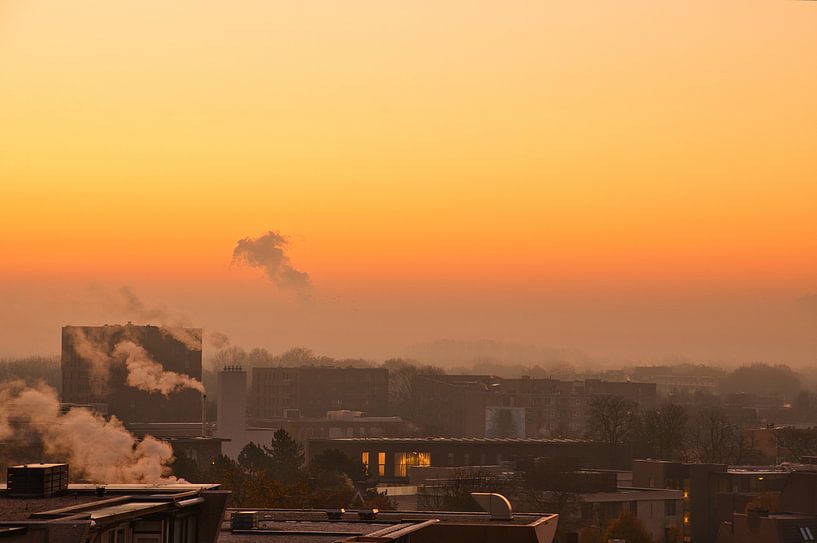 Golden Hour claims in November over the city of Weert in limburg Nederlan by Jolanda de Jong-Jansen