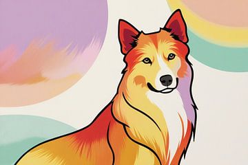 Illustration d'un chien moderne et coloré
