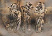 Landscape format - three ladies with warm brown colors