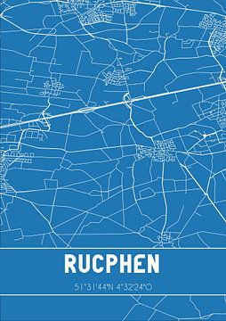 Blaupause | Karte | Rucphen (Nordbrabant) von Rezona