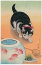Ohara Koson - Cat and fishbowl (edited) by Peter Balan thumbnail