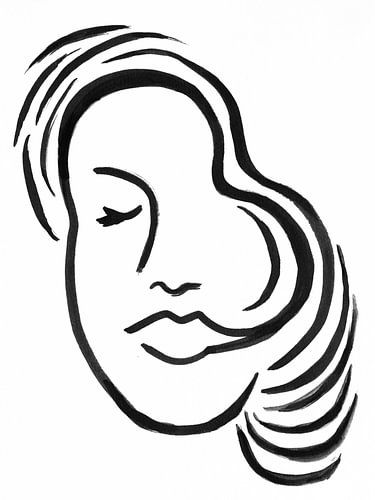 Black and white illustration Face
