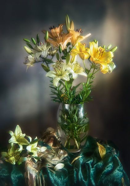 a bouquet of lilies by Mykhailo Sherman