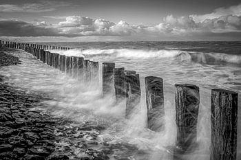 Breskens Strandpfosten ( schwarz und weiß 2 )