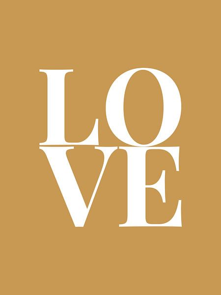 Love (goud/wit) van MarcoZoutmanDesign
