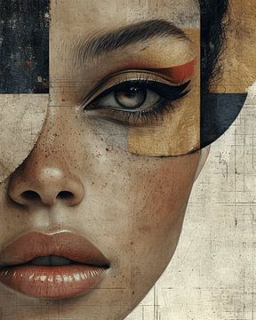 Modern portrait in collage style by Carla Van Iersel