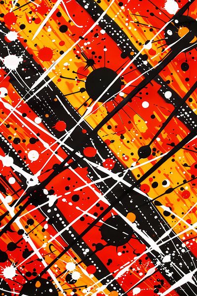 Abstracte kunst met dynamische kleuren en lijnen van Art & Soul Creations