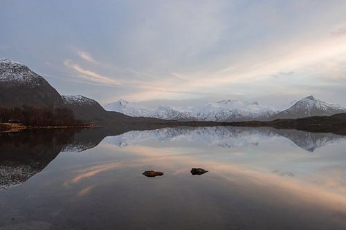 Spiegeling Lofoten Noorwegen