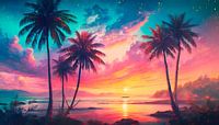 Beach with palm trees