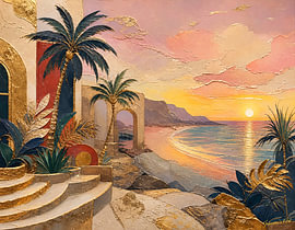 Golden Hour Luxury - Hemelse dageraad van Johannas Art Creations