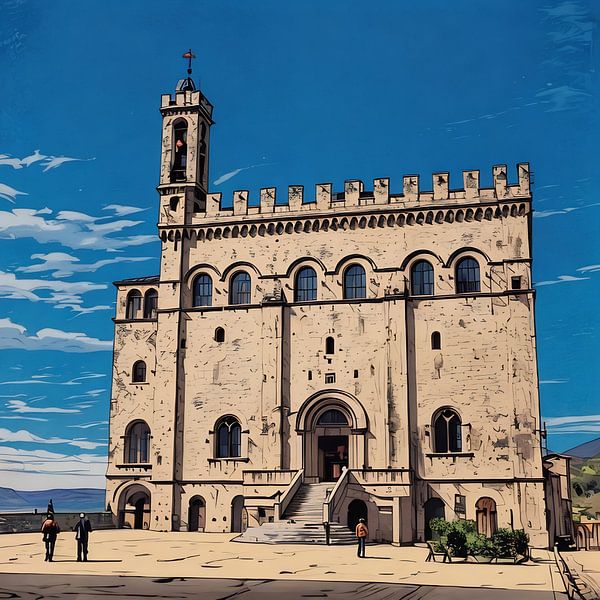 Gubbio Palazzo dei Consoli auf einem malerischen Platz von Sergio Pazzano