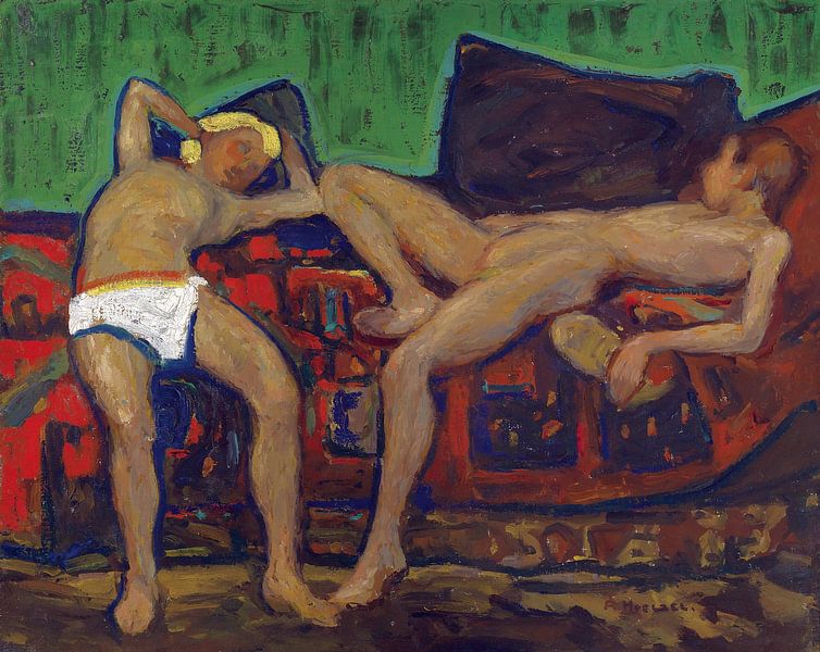 Zwei ruhende, nackte Personen, Adolf Hölzel, ca1908 von Atelier Liesjes