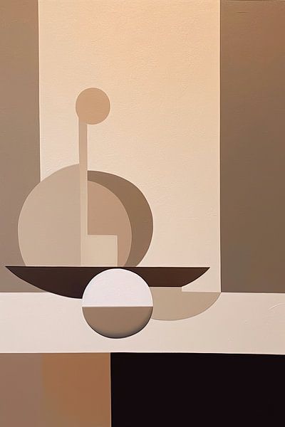 Taupe &amp; Beige Painting by ARTEO Paintings