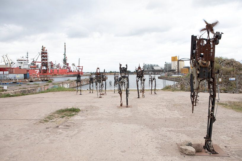 Robots in the port of Gdansk by Eric van Nieuwland