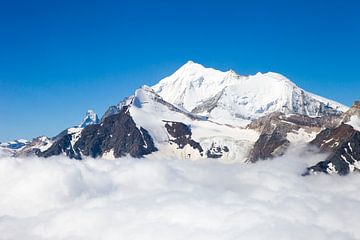 Weisshorn und Matterhorn Alpes Valasainnes
