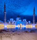 Sheikh Zayed Mosque blue sky van Rene Siebring thumbnail