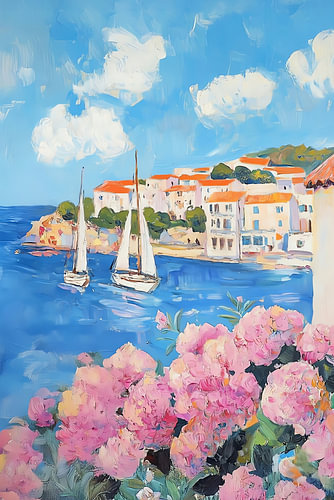 Segelboote von Pink Hydrangeas
