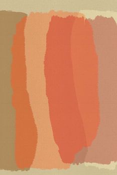Modern colorful abstract in orange, taupe, beige