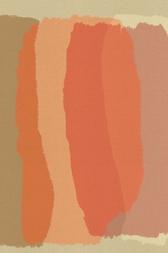 Modern kleurrijk abstract in oranje, taupe, beige