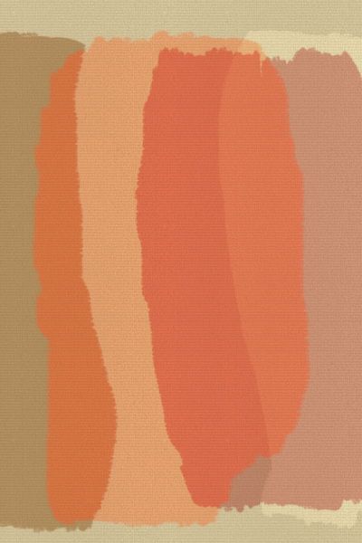 Modern kleurrijk abstract in oranje, taupe, beige van Abstract Minimalist Art