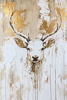 Minimalistischer Hirsch mit goldenen Akzenten