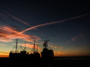 Ships at sunset