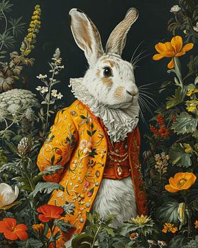 The white rabbit in costume by Studio Allee