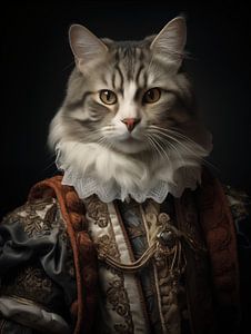 Katze in mittelalterlicher Kleidung