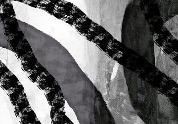 Minimalistisch abstract in zwart-wit. Aansluiting. van Dina Dankers
