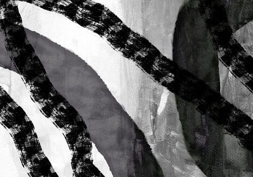 Minimalistisch abstract in zwart-wit. Aansluiting.