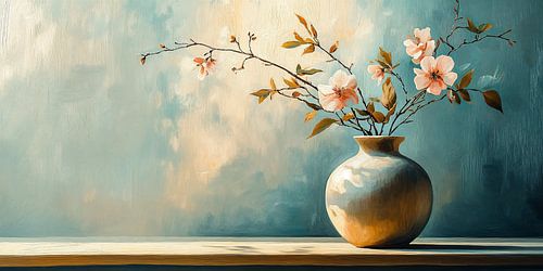 Branches de fleurs délicates en rose tendre